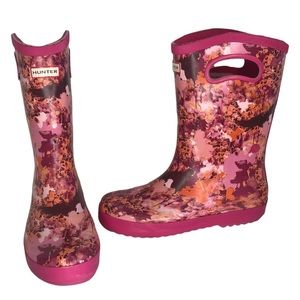 Hunter Pink Abstract Rainboots Girls Size 4